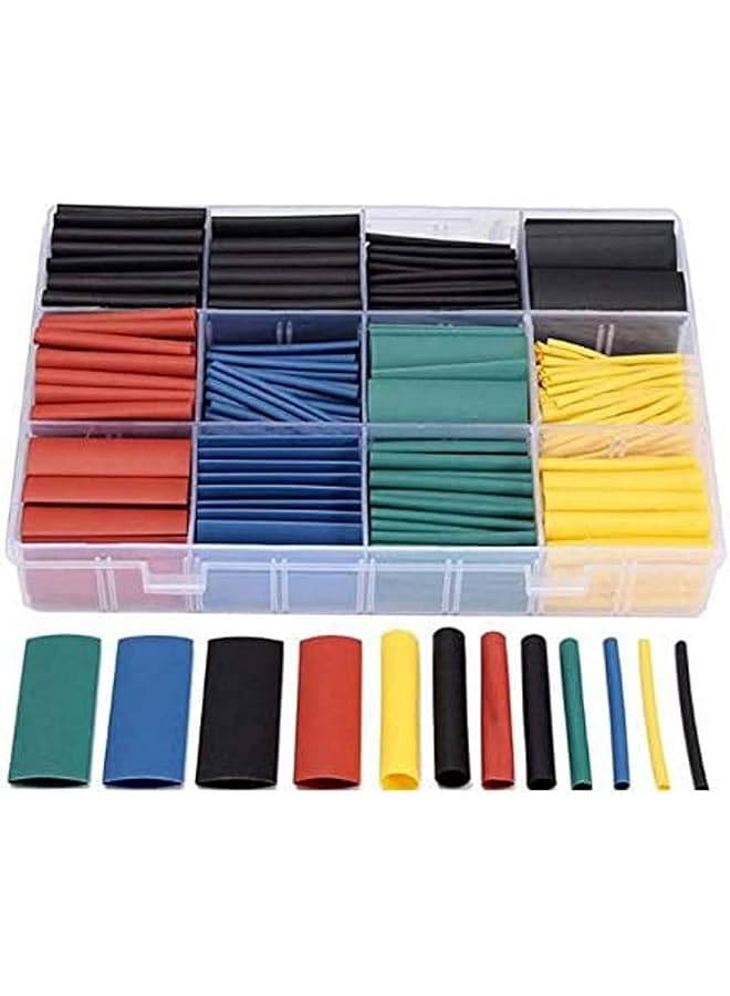 Royal Apex 530pcs/set Heat Shrink Tube 6 Colors 11 Sizes Tubing Set Insulation Shrinkable Tube Assortment Electronic Polyolefin Ratio 2:1 Wrap Wire Cable Sleeve Kit for DIY - Image 1