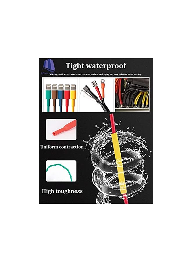 Royal Apex 530pcs/set Heat Shrink Tube 6 Colors 11 Sizes Tubing Set Insulation Shrinkable Tube Assortment Electronic Polyolefin Ratio 2:1 Wrap Wire Cable Sleeve Kit for DIY - Image 5
