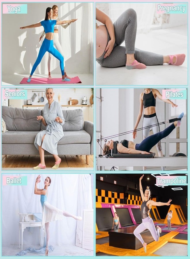 Khwaish Store Non Slip Yoga Pilates Socks For Women With Criss Cross Grip Arch Strap Gradient Pattern Close Toe Socks Ballet Socks For Fitness Workout (IN, Alpha, Free Size, 2, Multicolor - 2 Pairs) - Image 2