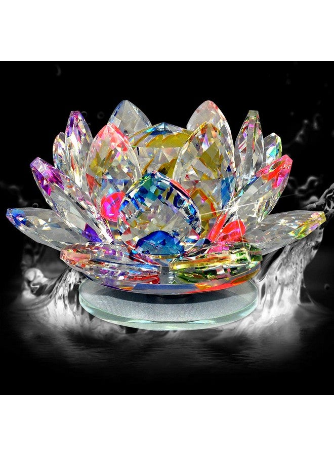 Crystu Crystu Vastu Feng Shui Transparent Adventure Crystal Lotus For Positive Energy Gift Item And Good Luck & Brings Prosperity, Success, 9 Centimeters  - Image 1