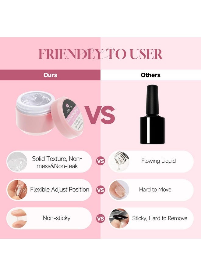 UNA GELLA Solid Nail Glue Strong Adhesive Solid Nail Glue Gel For Curve Life Press On Nails Tips 15G Hard Gel X Nail Extension Glue For Clear Acrylic Fake Nails Home Salon U V Curing Needed  - Image 4