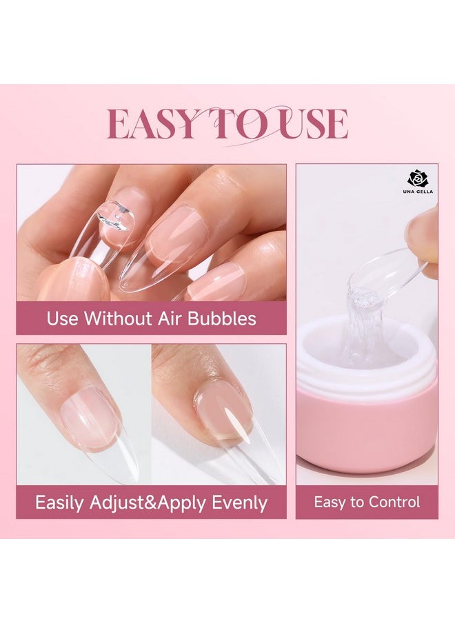 UNA GELLA Solid Nail Glue Strong Adhesive Solid Nail Glue Gel For Curve Life Press On Nails Tips 15G Hard Gel X Nail Extension Glue For Clear Acrylic Fake Nails Home Salon U V Curing Needed  - Image 5