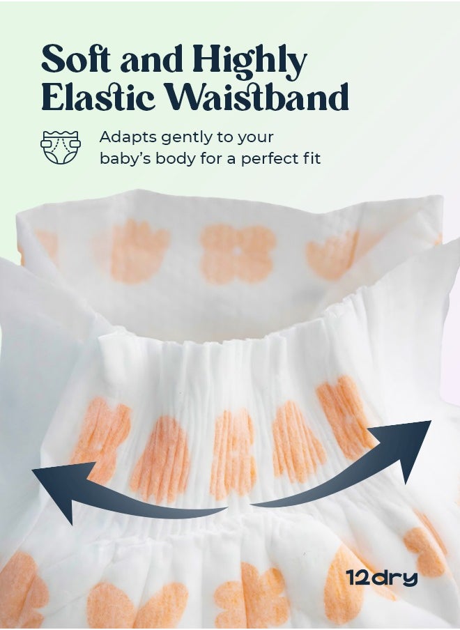 12dry - Diapers Premium Baby Care 100% Ultra Japanese Absorption Dual-Layer Thin and Breathable Eco-Friendly Hypoallergenic Soft Elastic Waistband for Active Babies - Image 1