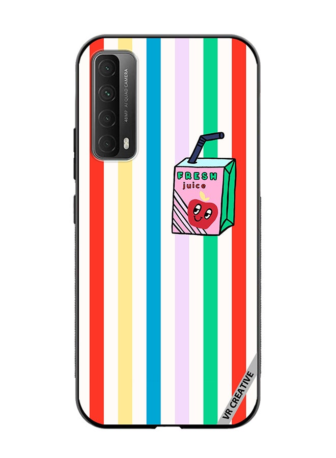 VR CREATIVE Protective Case Cover For Huawei Y7a Summer Stripe Fresh Juice Apple Fruit Design Multicolour - Image 1