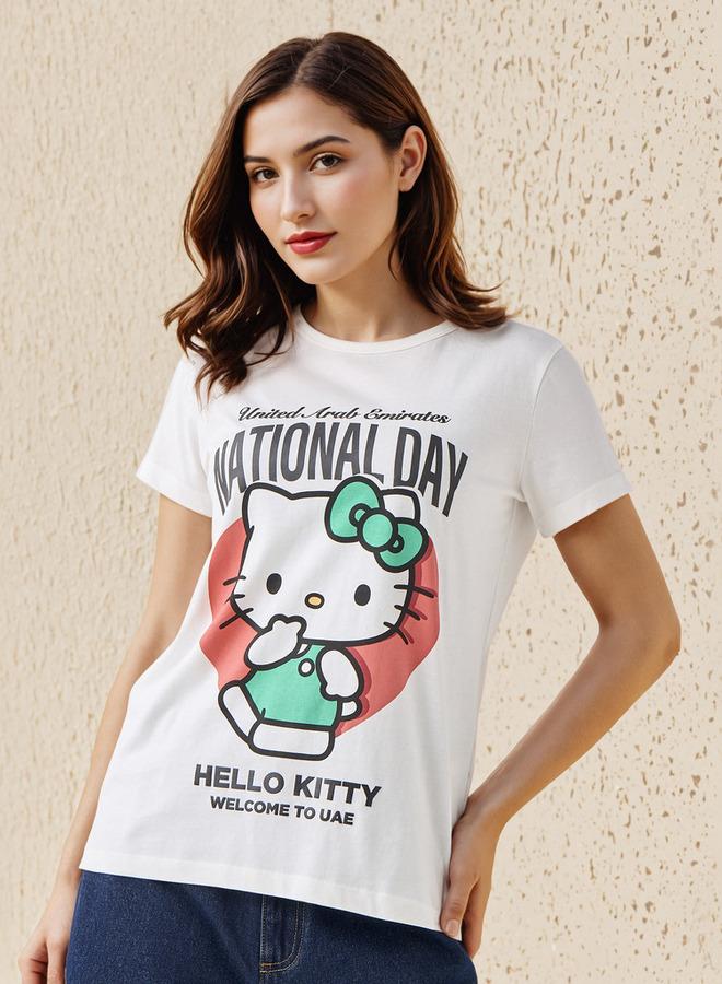 SP Characters T-shirt with Hello Kitty UAE National Day Print Cotton - Image 1