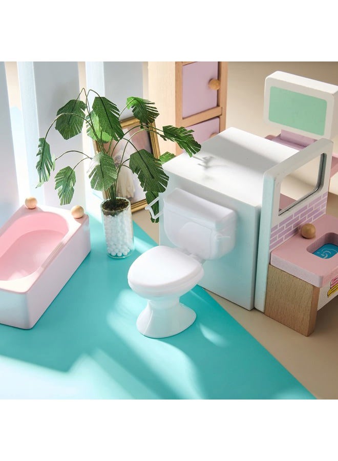 Skylety 2 Pieces Mini Toilet Seat Toy Doll House Furniture Miniature Classic Bathroom Baby Toilet Toy Tiny Cake Topper Bathroom Furniture Dollhouse Accessories (White) - Image 4