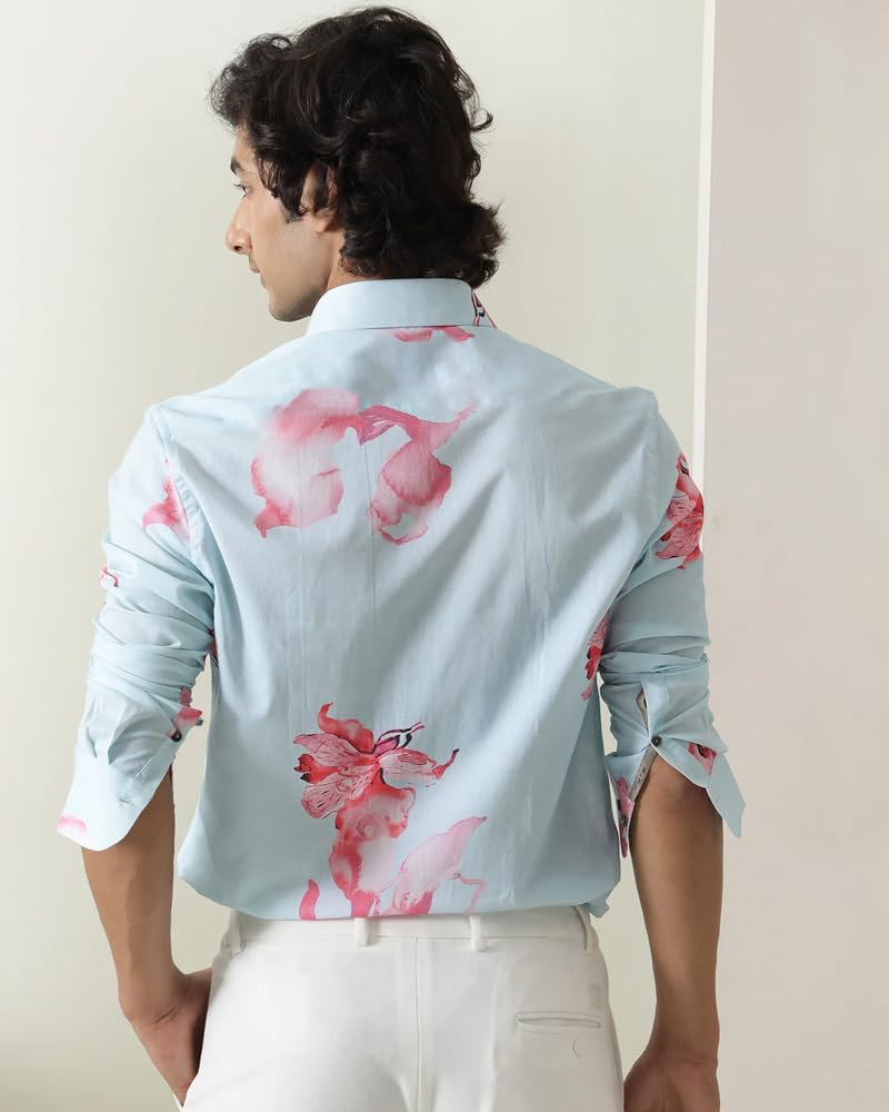 Noble Monk Men's Regular Fit Shirt | Floral Print Spread Collar Casual Shirt for Men - Image 3