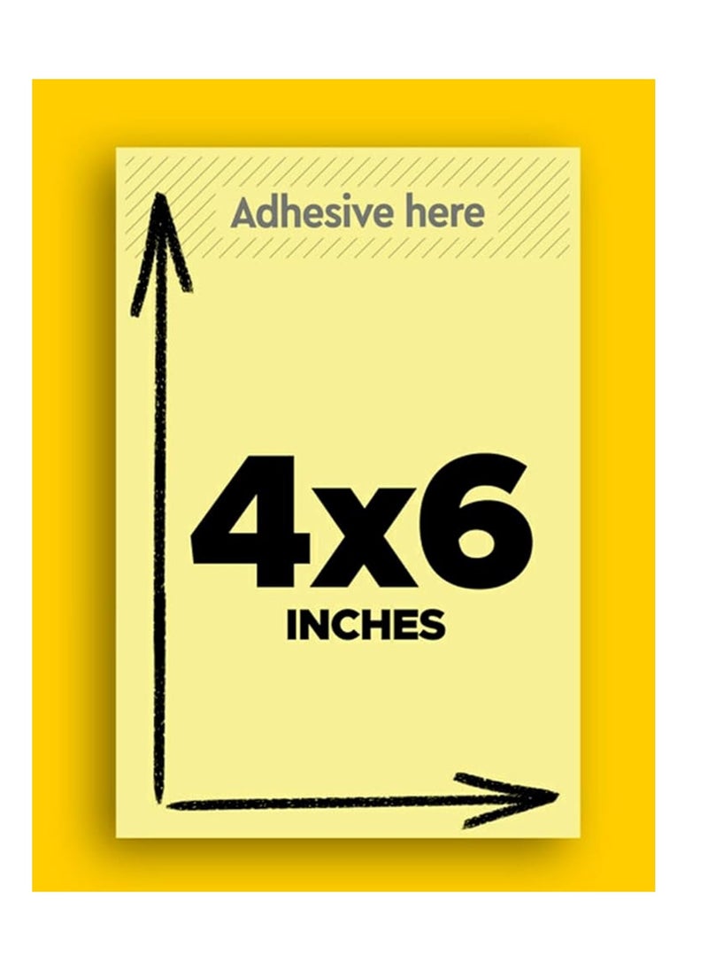 Fantastick 100-Piece Sticky Notes 4x6 Inch Size Yellow  - Image 3