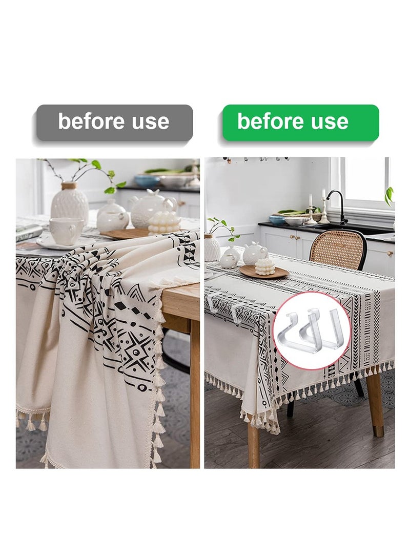 SOLARAE 24 Pieces Plastic Tablecloth Clips, Table Cloth Clamps, Transparent Table Cover Holder, Clear Table Clips for Outside, Picnics, Weddings, Camping, Restaurant (Large) - Image 2