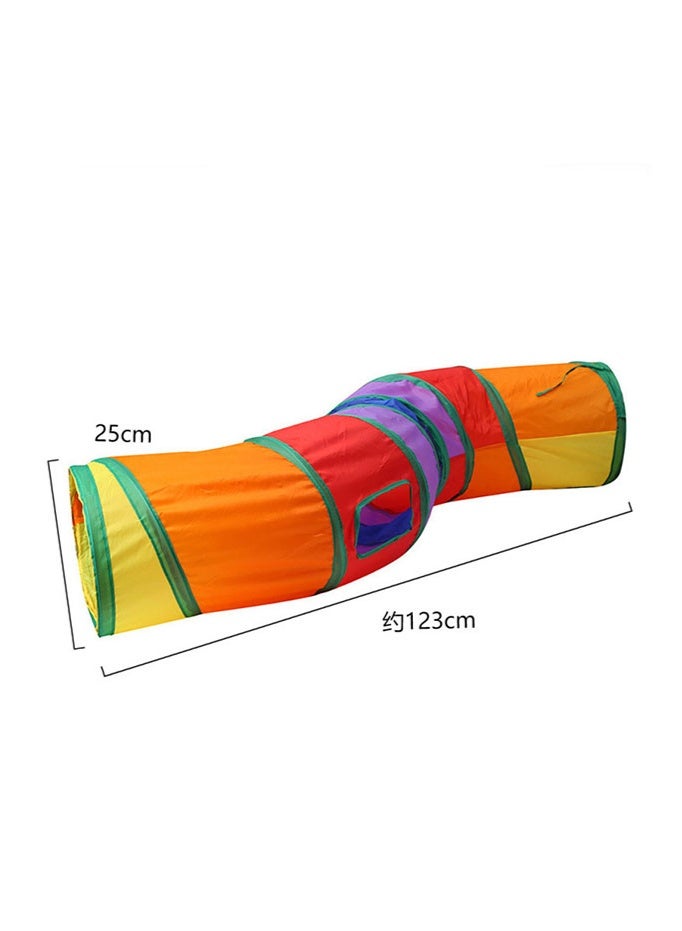 S-shaped rainbow curved tube cat tunnel foldable curved pet passage scratch-resistant breathable cat hiding self-hey anti-boredom toy - Image 5