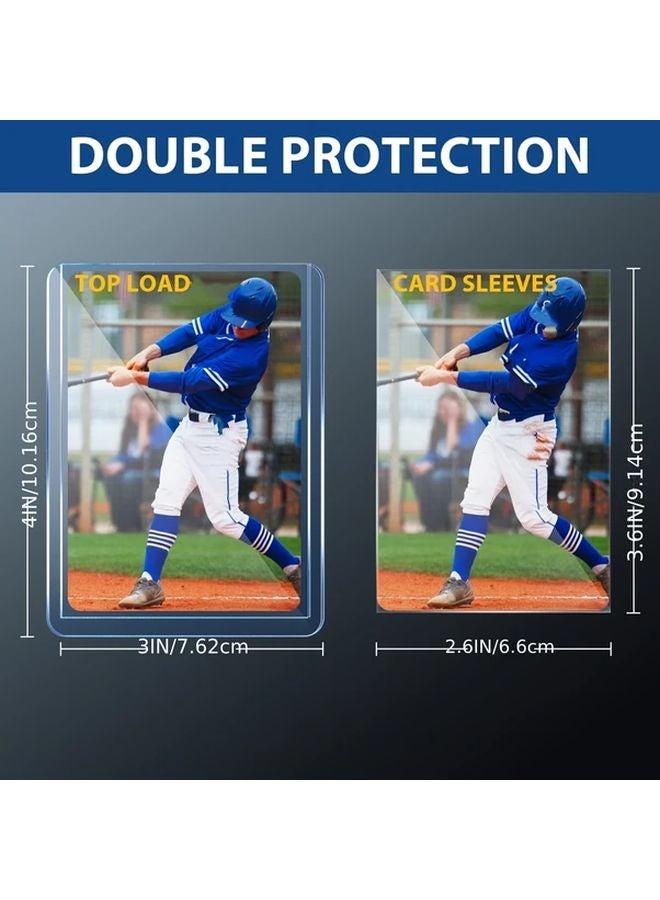 200 قطعة من علب التحميل العلوية المميزة وأغلفة البنس 3x4 بوصة واقيات البطاقات البلاستيكية الصلبة لتداول الرياضات - Image 4