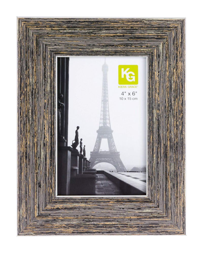 Kiera Grace kieragrace Emery Picture Frame - Grey Wood Finish, 4" x 6" - Image 1