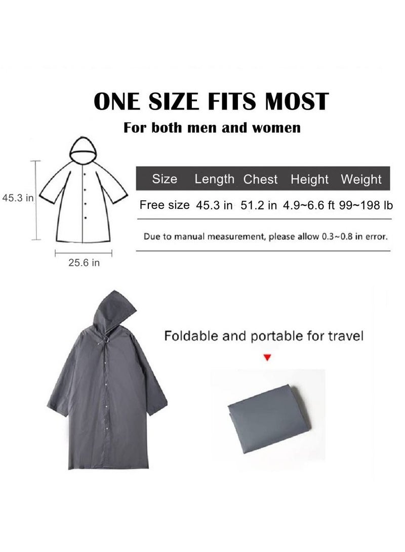 Rain Poncho for Adults 1 Pack EVA Women and Men Reusable Raincoat Jacket Packable Family Fishing Travel Emergency no PVC with Hood Elastic Sleeving - Image 4