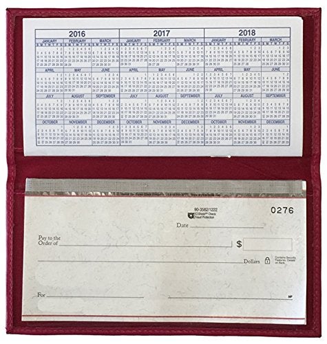 123 Cheap Checks Red Basic Genuine Leather Checkbook Cover For Men & Women - Image 2