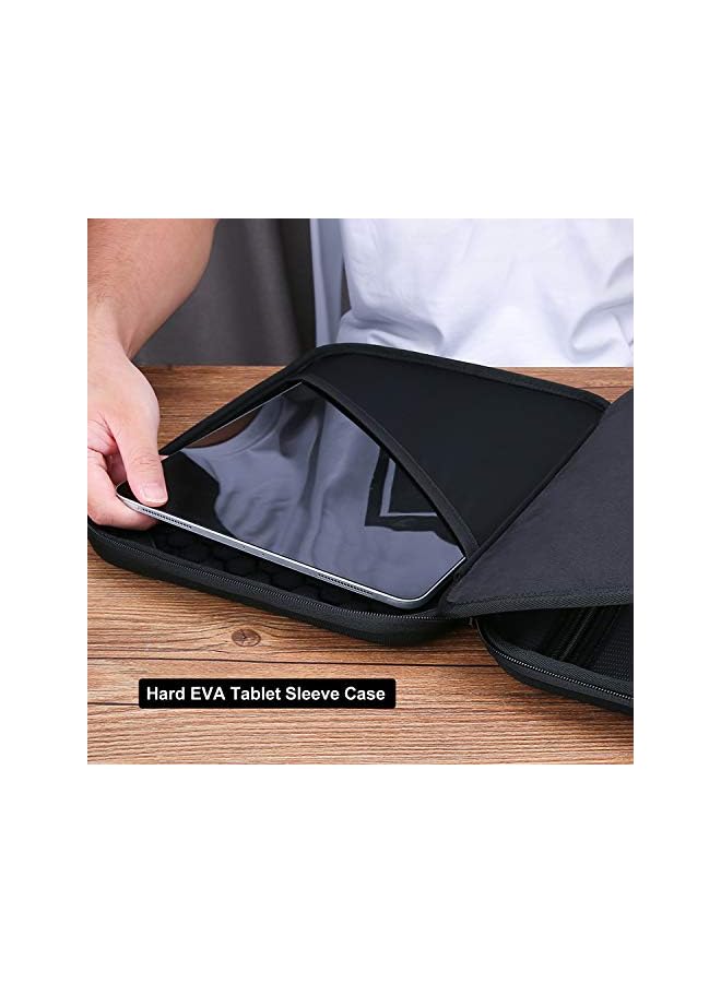 Procases حقيبة منظم لحمل أغراضك الشخصية وحقيبة لجهاز آيباد برو 12.9 بوصة 6th 2022/5th 2021/2020/2018، ماك بوك 11 بوصة/جالاكسي تاب S7 بلس 12.4 بوصة/سيرفس برو X 7-1، حقيبة منظم أغراض للسفر والأعمال - أسود - Image 3