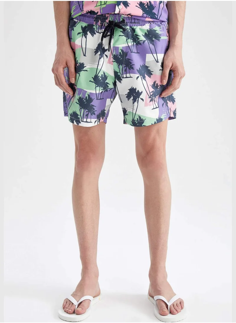 DeFacto Colour Block Palm Print Swimming Shorts