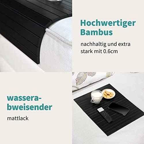 GEHE Sofa Arm Tray Table Flexible/Foldable Sofa Tray Couch arm Table Perfect for Drink Snacks Great arm Tray for Couch armrest (16.5" L x 13.25" W x 0.4" H, Black) - Image 4