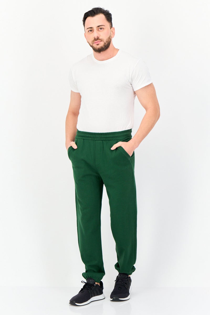 Celio Men Regular Fit Solid Jogger Pants, Green  - Image 2
