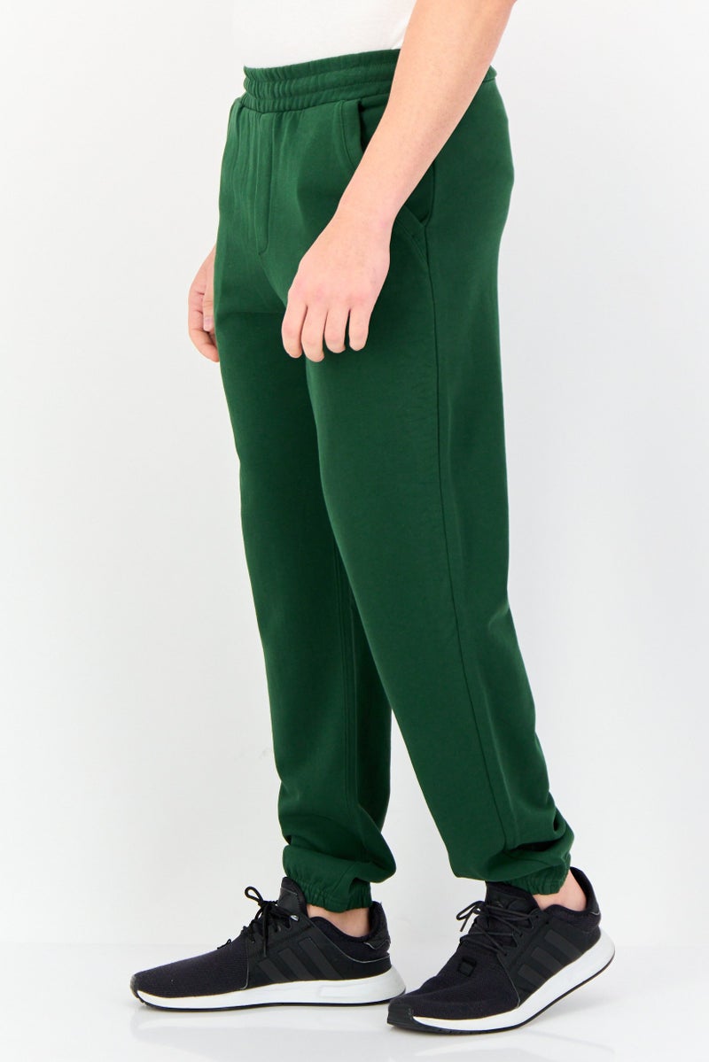 Celio Men Regular Fit Solid Jogger Pants, Green  - Image 3