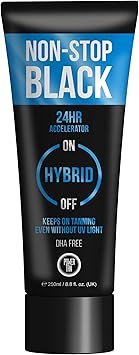 Power Tan NonStop Black DHA Free Hybrid UV Sunbed Tanning Accelerator Lotion 250ml - Image 1