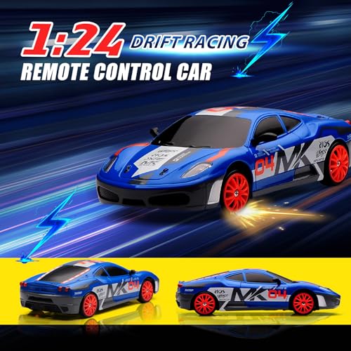 jaming 1:24 Scale RC Drift Car,4WD 2.4GHz High Speed Racing Hobby Sport Toy Car Vehicle with LED Lights,Racing and Drift Wheels for Adult Boys Girls Kids Gift (SC24A09-1) - Image 3