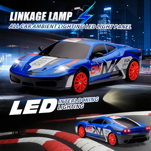 jaming 1:24 Scale RC Drift Car,4WD 2.4GHz High Speed Racing Hobby Sport Toy Car Vehicle with LED Lights,Racing and Drift Wheels for Adult Boys Girls Kids Gift (SC24A09-1) - Image 5
