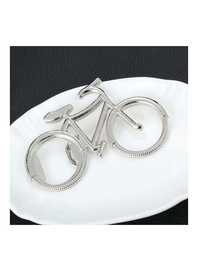 NIBEMINENT Cute Metal Bicycle Bottle Opener Silver - Image 1