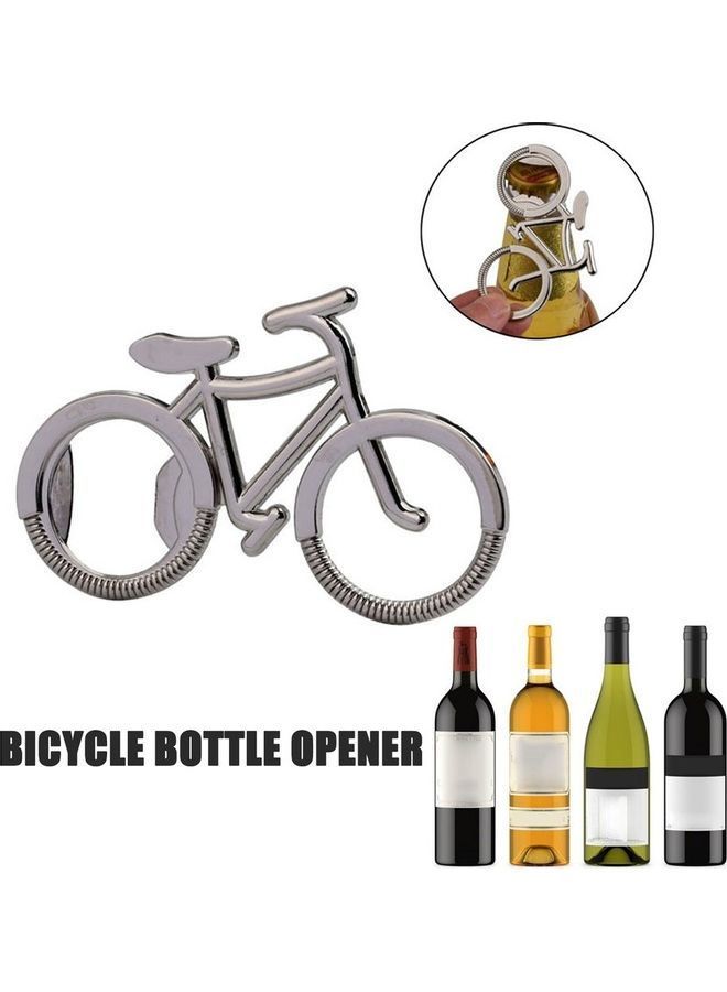 NIBEMINENT Cute Metal Bicycle Bottle Opener Silver - Image 4