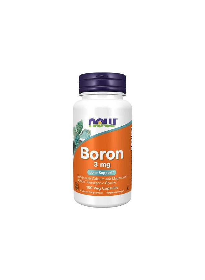 now Supplements Boron 3 Mg (Bororganic Glycine) Structural Support* 100 Veg Capsules - Image 2