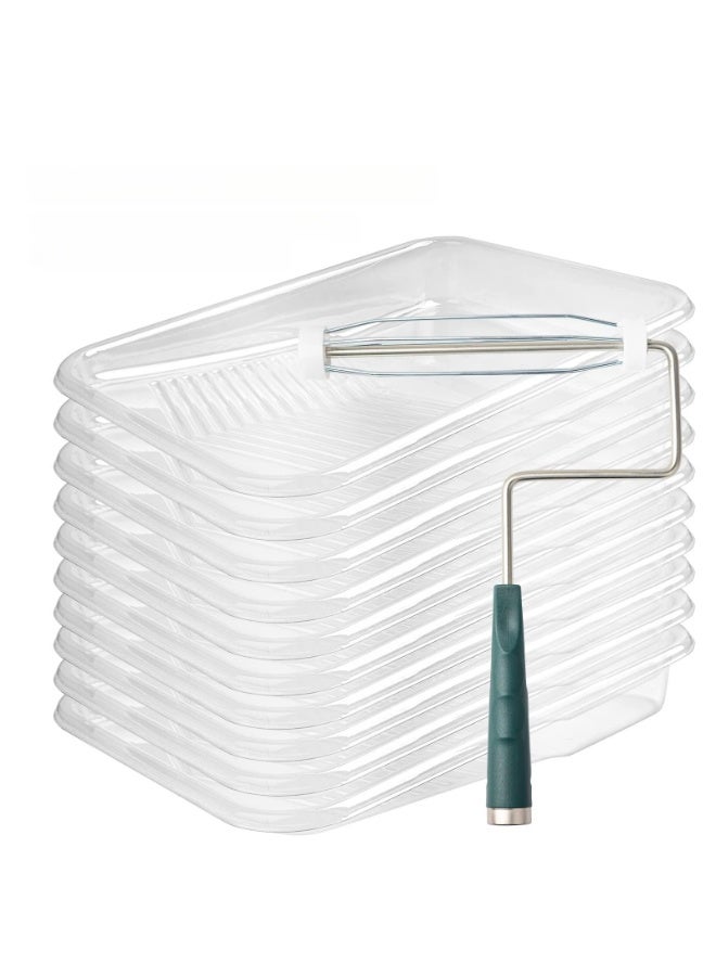 Paint Tray,12 Pack, 9 Inch Paint Roller Tray, Disposable Paint Tray with Liner and 5-Wire Roller Frame, Plastic Paint Tray Washable and Reusable, Textured Paint Tray with Deep Capacity  - Image 5