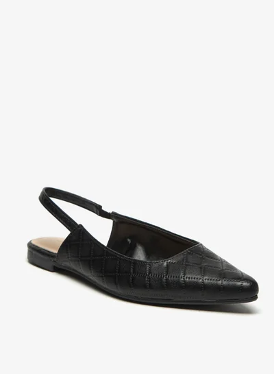 Flora Bella Textured Slingback Pointed Toe Ballerina Shoes