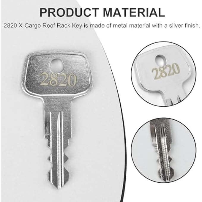 rayihni 2820 X-Cargo Luggage Roof Replacement Key,X-Cargo Roof Rack Key Karrite Ski Bike xcargo Carrier Skyline Sportrack XL,Replacement Keys for X-Cargo roof Racks[2 Pack] - Image 3