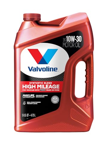 Valvoline High Mileage with MaxLife Technology 10W-30 Synthetic Blend Motor Oil 5 Quart - Image 1