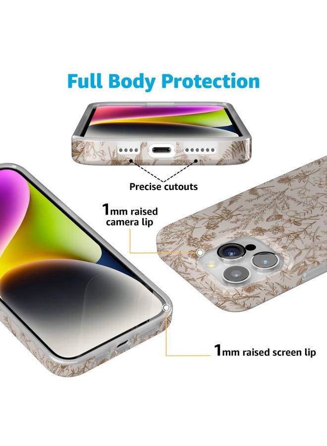 Casely iPhone 15 Pro Max Case | Beige Garden | Neutral Floral | Classic Ultra Slim Case Design | Compatible with MagSafe - Image 2