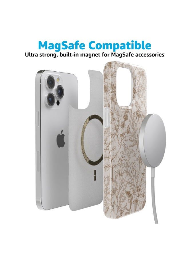 Casely iPhone 15 Pro Max Case | Beige Garden | Neutral Floral | Classic Ultra Slim Case Design | Compatible with MagSafe - Image 3