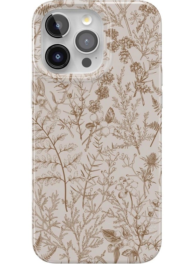 Casely iPhone 15 Pro Max Case | Beige Garden | Neutral Floral | Classic Ultra Slim Case Design | Compatible with MagSafe - Image 1