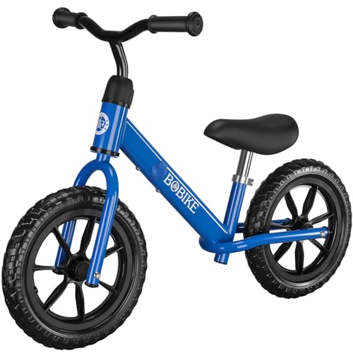 Bobike Toddler Balance Bike Toys for 2 to 5 Year Old Girls Boys Adjustable Seat and Handlebar NoPedal Training Bike Best Gifts for Kids Blue - Image 1