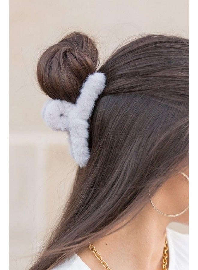 KLIVE Multi-Color Hair Claw Clips for Women | Plush & Soft Winter Hair Clips | Stylish & Durable | Ideal for Parties & Daily Use(6PCS-Long Furry Butterfly) - Image 2