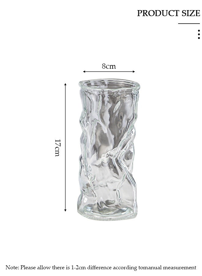 DUNISO Creative Clear Glass Vase Craft Aesthetic Decorative Small Flower Vase Hydroponic Plant Desktop Ornament Metal Geometric Vase for Flowers Rose Home and Office - Image 2