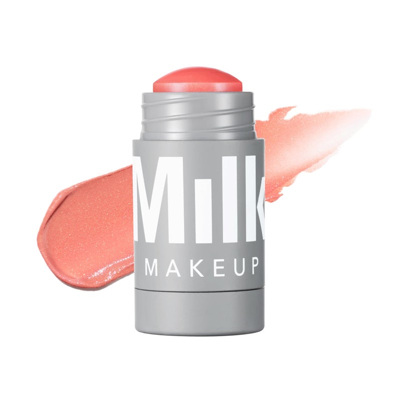 Milk Makeup Lip + Cheek Stick â€“ Buildable Cream Blush + Lip Color w/Hydrating Mango Butter + Avocado Oil for a Natural Flush â€“ Long-Lasting, Multiuse, Vegan Formula â€“ Perk (Shimmery Coral), 0.21 oz - Image 1