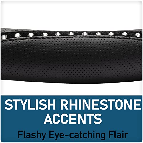 Custom Accessories Bling Rope Steering Wheel Cover, Vegan Leather Car Accessories for Cars, Trucks, SUVs, Interior Car Accessories, Rhinestone Auto Accessories - Black - Image 5