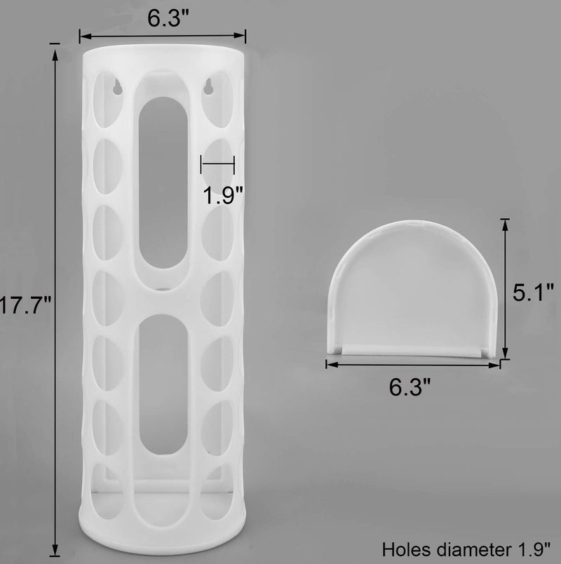 Lunies Plastic Bag Holder for Grocery Bagsï¼ŒLarge Capacity Plastic Bag Dispenser, Multiple Grocery Bag Storage Organizer, Wall Mount Kitchen Trash Bag Holder(White,1 pack) - Image 2