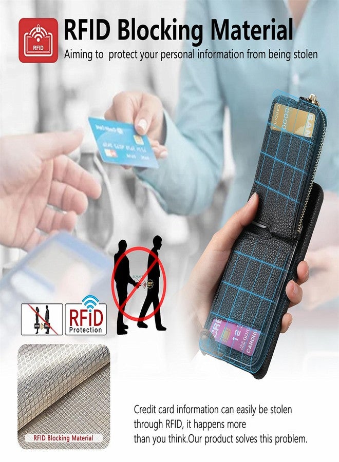 أسو ويش جراب هاتف Asuwish لهاتف سامسونج جالاكسي S20 بلس S20+ 5G، غطاء محفظة مع واقي شاشة وسحاب، حامل بطاقة RFID، حلقة تثبيت، ملحقات هاتف S20+5G S20plus 20S + S2O S 20 20+، أسود، للنساء والرجال - Image 5