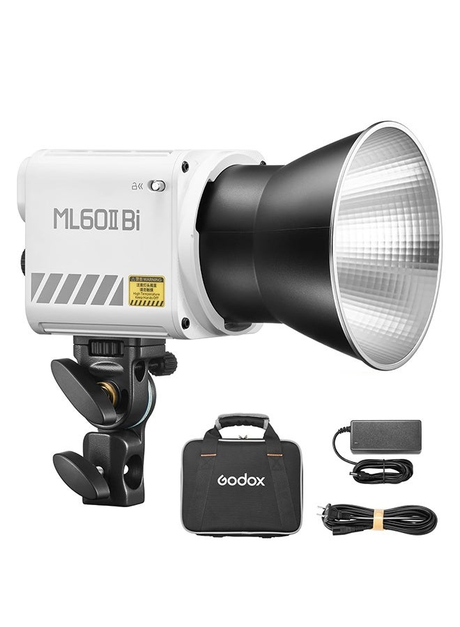 Godox ML60IIBi 70W Bi-Color COB LED Video Light,2800K-6500K CRI 96+/TLCI 97+,Built-in 11 Lighting Effects,App Control Photography Lighting - Image 1