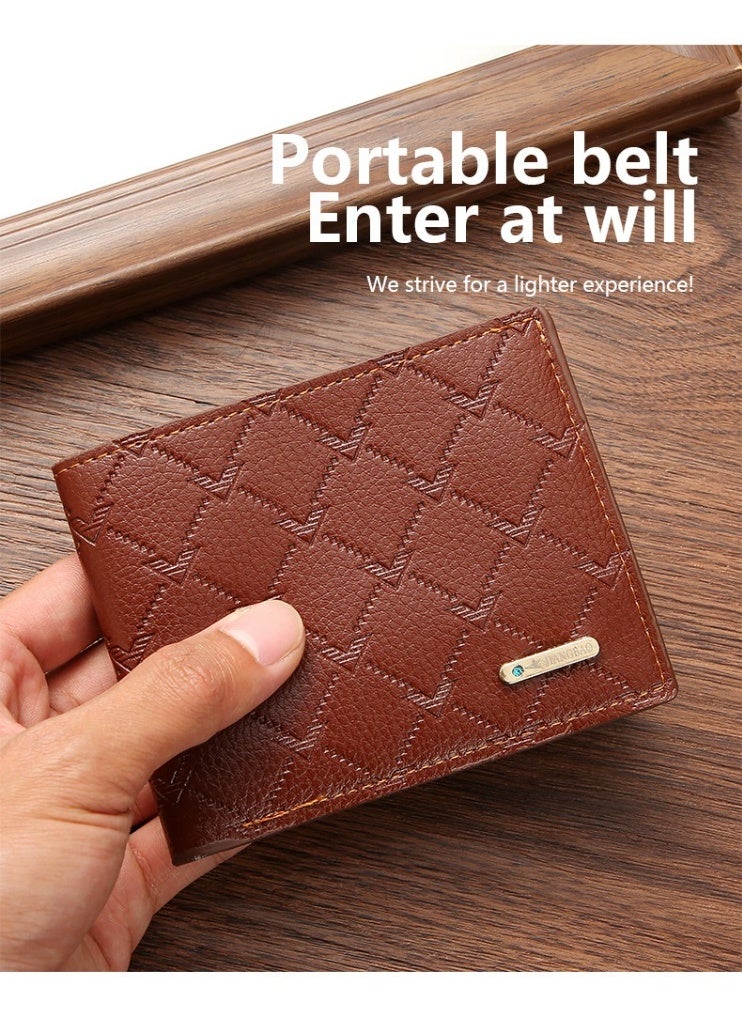 جيانغ بي أو محفظة رجالية قصيرة جديدة من جلد البولي يوريثان - محفظة نقود صغيرة وحامل بطاقات، محفظة ثنائية الطي متعددة الاستخدامات للاستخدام اليومي وللبيع بالجملة عبر الحدود - Image 2