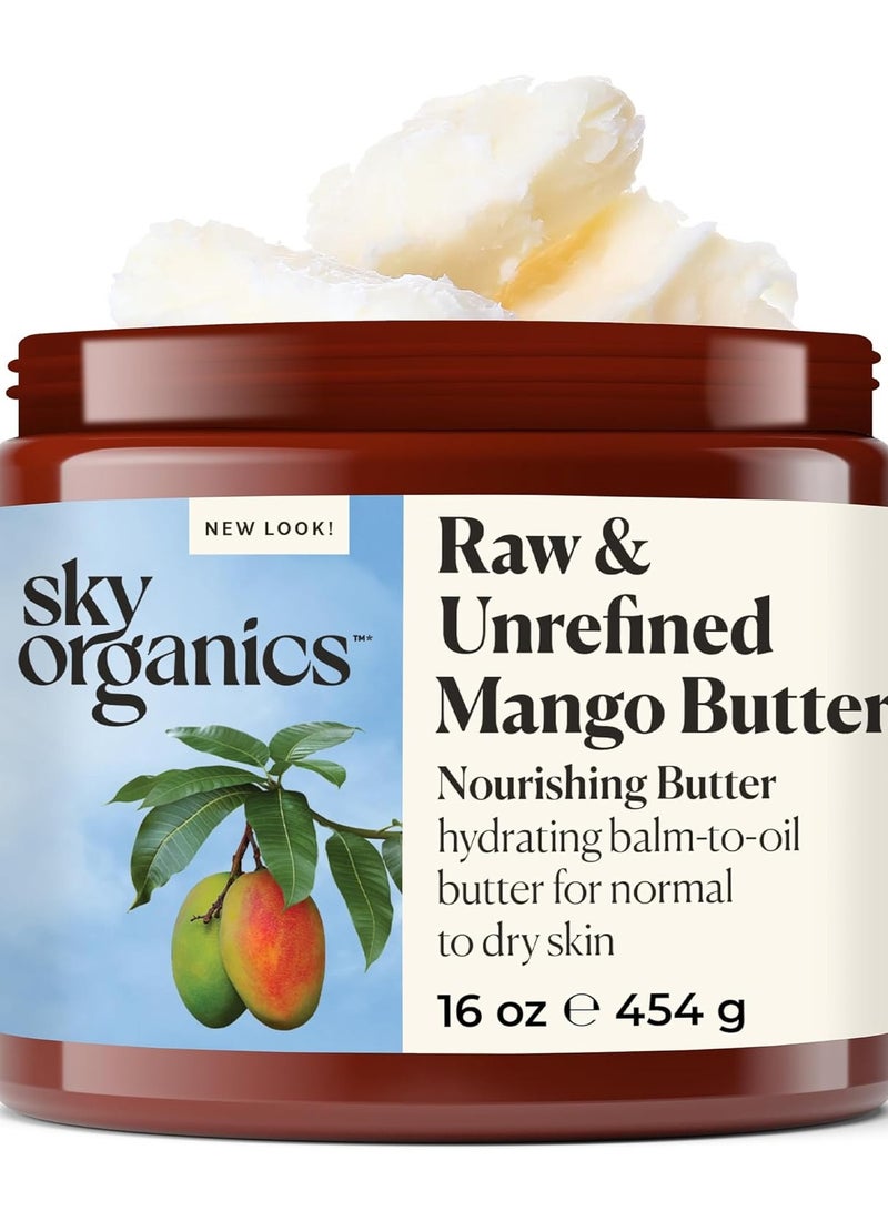 Sky Organics Mango Butter for Body & Face Raw and Unrefined Nourishing 16 Oz - Image 1