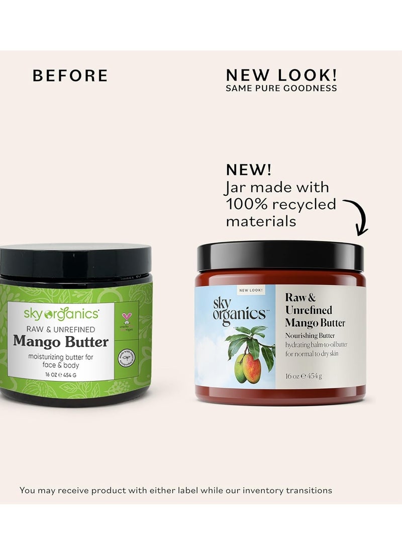Sky Organics Mango Butter for Body & Face Raw and Unrefined Nourishing 16 Oz - Image 2