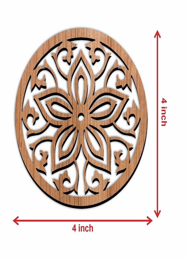 CVANU Set of 4 Coasters, Mandala Design, Laser Cut Wooden Coaster for Tea, Coffee, Office Desk (Size: 4inch x 4inch) - Image 4