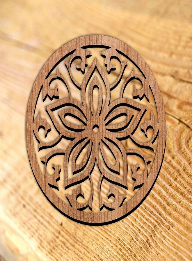 CVANU Set of 4 Coasters, Mandala Design, Laser Cut Wooden Coaster for Tea, Coffee, Office Desk (Size: 4inch x 4inch) - Image 2