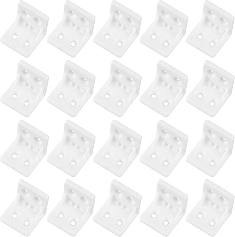 20 قطعة من دعامات رفوف الزاوية البلاستيكية القائمة مع مسامير لدعم خزائن الأثاث - Image 2